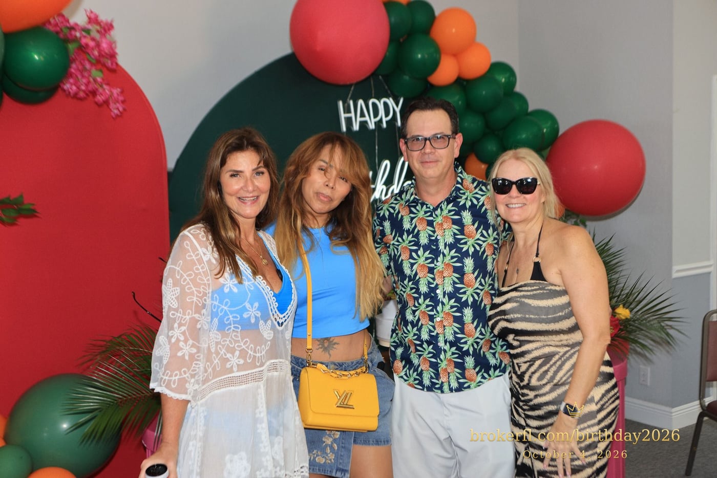 Karina Kfuri Leal, Marinalva Harris, Brian Pipper & Jeannie Pipper celebrating Karina’s birthday at Palm Beach Bath & Tennis in Delray Beach.