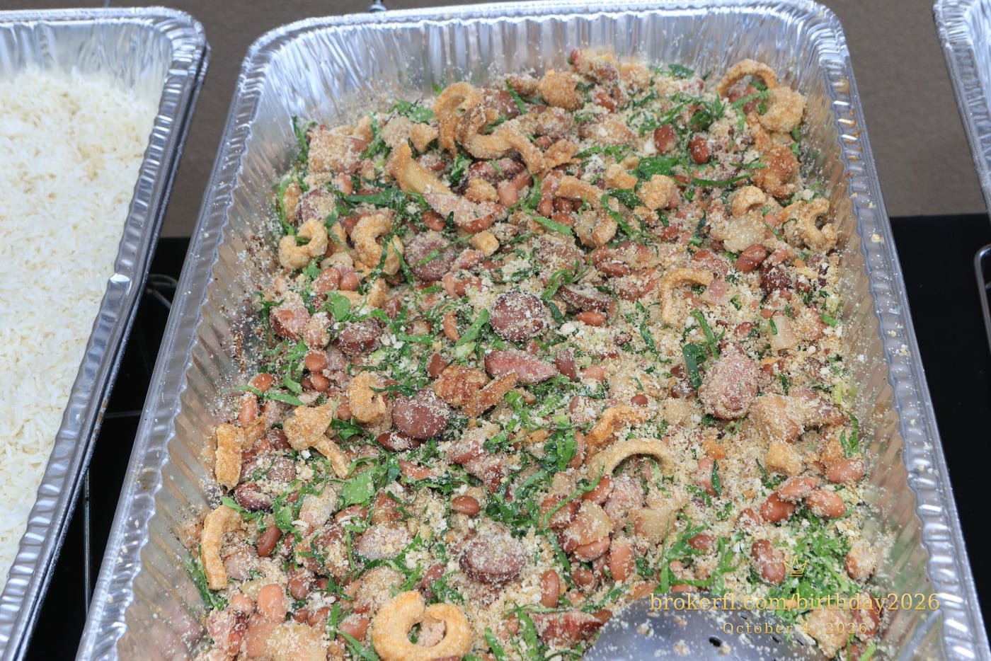 Colorful rice dish at the party buffet — Karina Leal's birthday, October 4, 2026.
