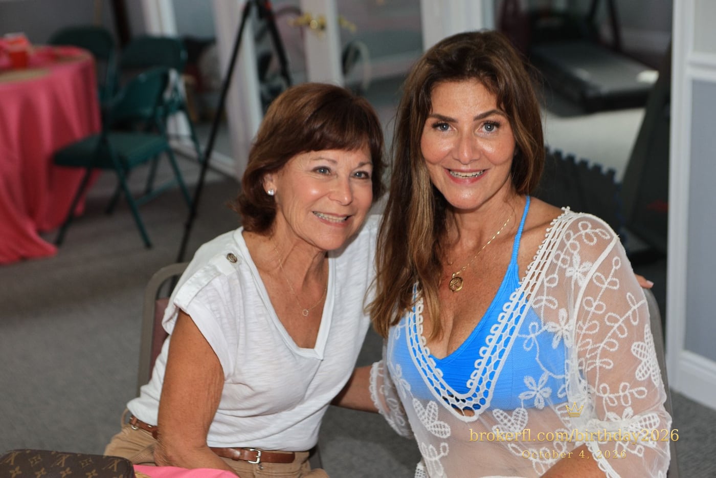 Judy Neustadter and Karina Leal at Karina Leal’s birthday celebration in Delray Beach, October 4, 2026.