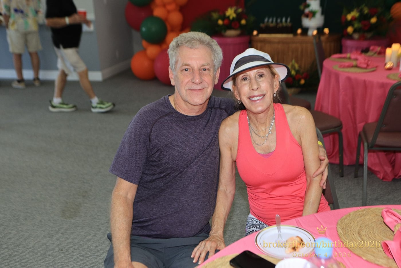 Wendy Child and Alan Sherman at Karina Leal’s birthday celebration in Delray Beach, October 4, 2026.