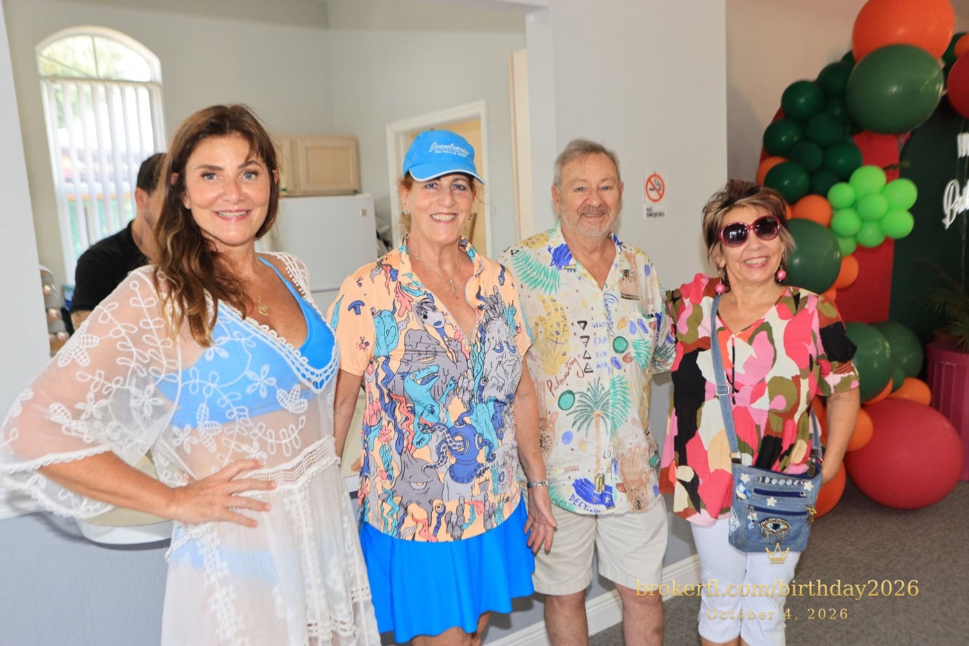 Karina Kfuri Leal, Karina Leal, Roberta Kruta, Peter Detore & Elise Crohn share a joyful moment at Karina’s birthday celebration at Palm Beach Bath & Tennis in Delray Beach.