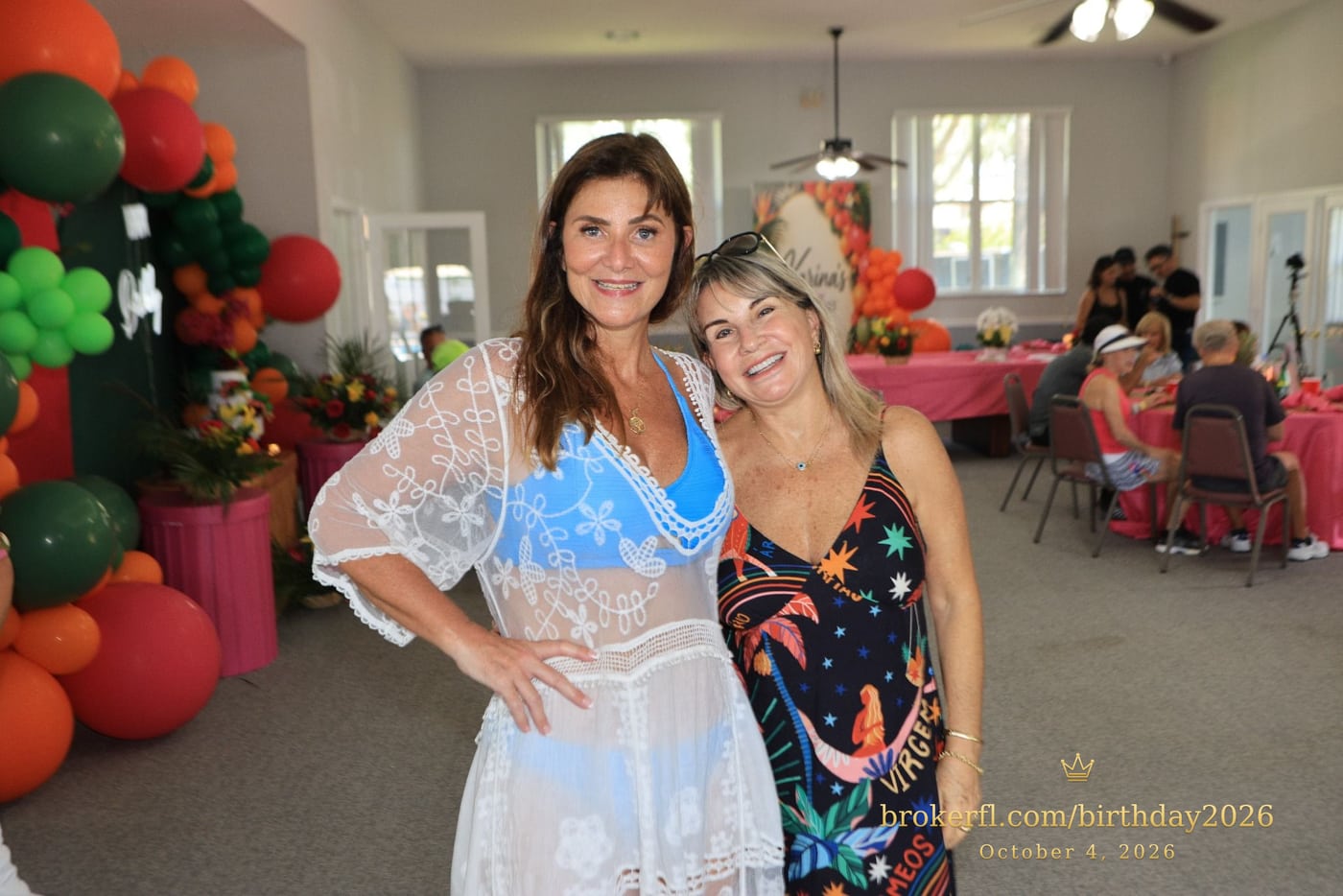 Karina Kfuri Leal and Neildes Esteves at the birthday celebration at Palm Beach Bath & Tennis in Delray Beach.