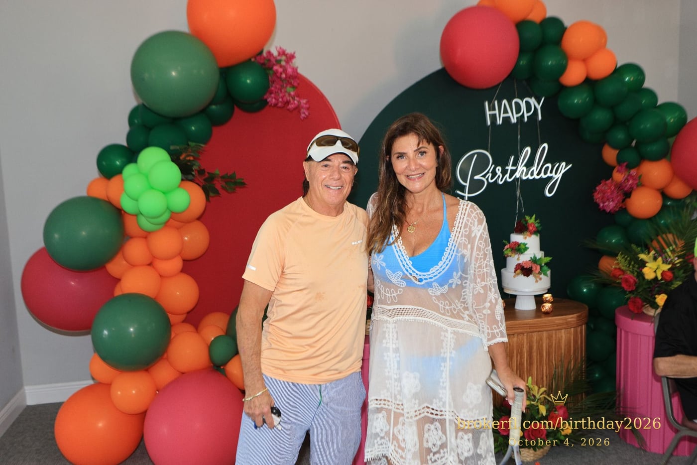 James Pappas and Karina Kfuri Leal at the birthday celebration at Palm Beach Bath & Tennis in Delray Beach.