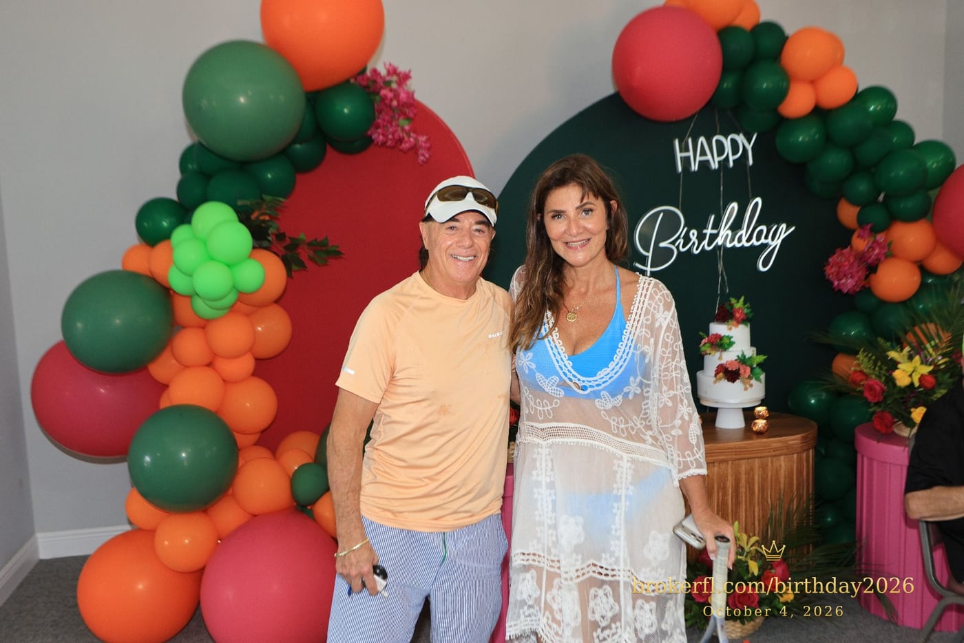 James Pappas and Karina Kfuri Leal at the birthday celebration at Palm Beach Bath & Tennis in Delray Beach.