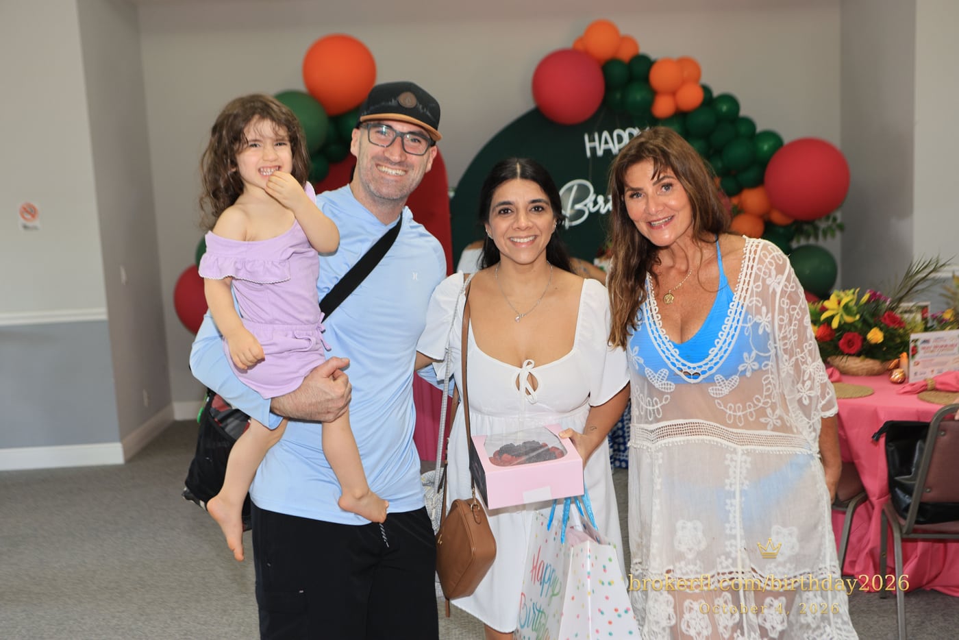 Mike, Valerie & Ava Gould with Karina Kfuri Leal at Karina’s birthday celebration in Delray Beach.