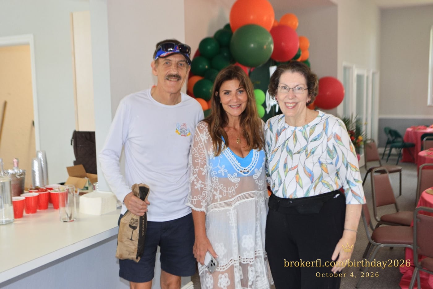 Julie & Phillip Goodwin with Karina Kfuri Leal at Karina’s birthday celebration in Delray Beach.