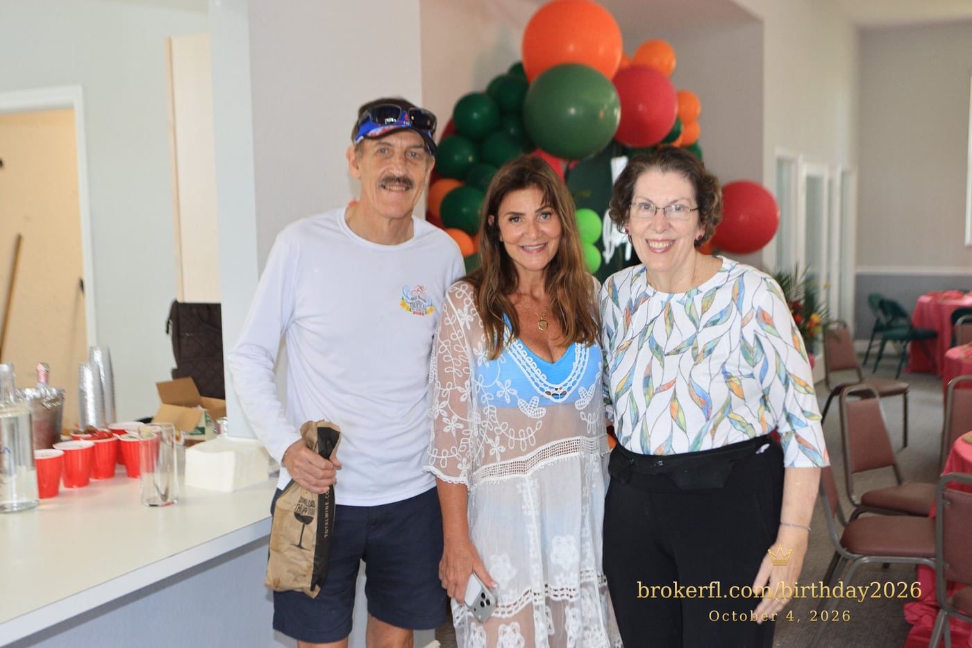 Julie & Phillip Goodwin with Karina Kfuri Leal at Karina’s birthday celebration in Delray Beach.