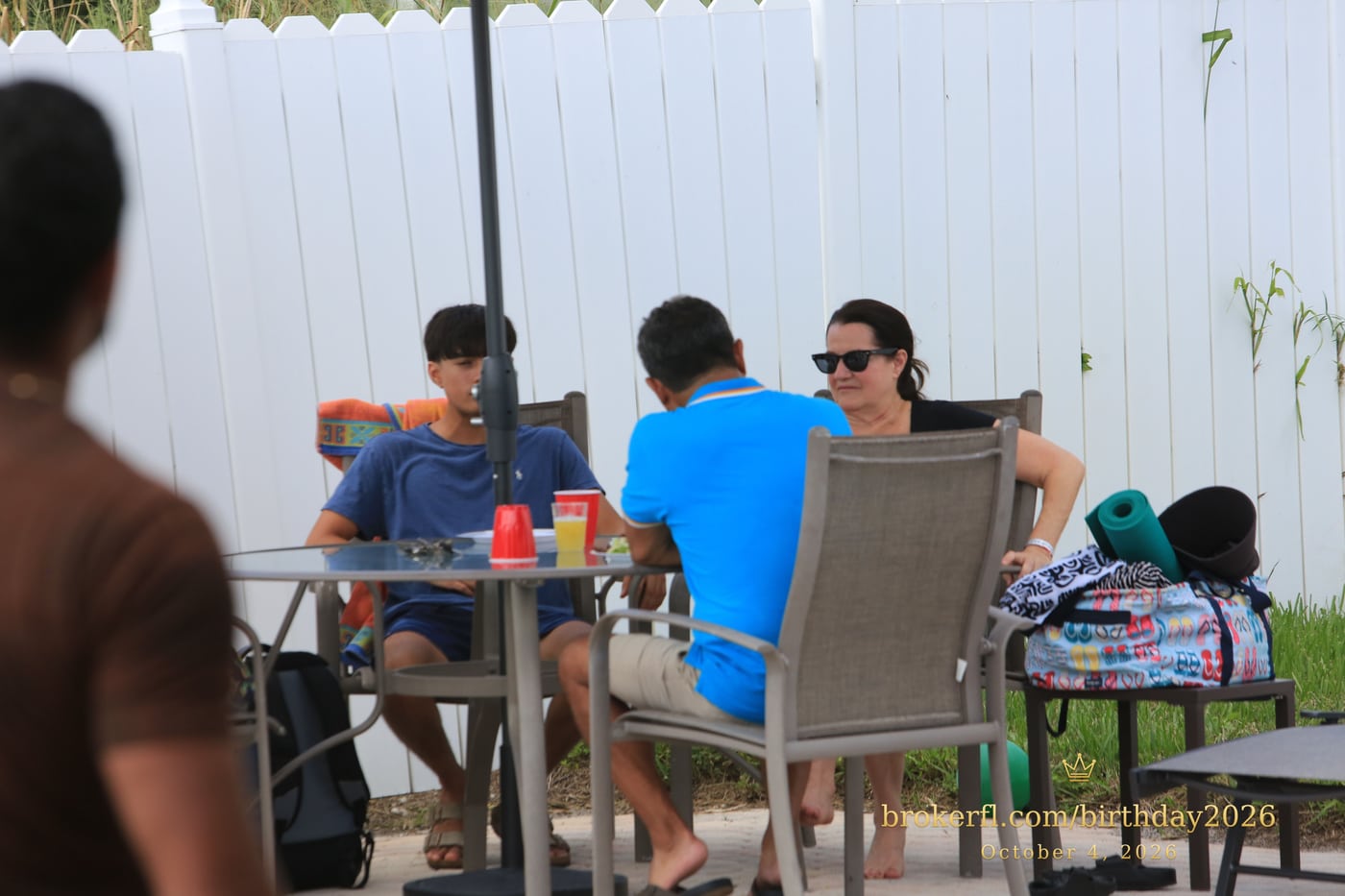 Patricia “Patty” Lari, Gustavo & Marcelo at Karina’s birthday celebration in Delray Beach.